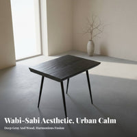 Wabi-Sabi Aesthetic Live Rim Stump Table Carbonized Finish Household Furniture Rustic Design Single Wood Slab Top for Tea Lovers, Homeowners, Interior Decorators, Living Room, Bedroom, Balcony, Home Office