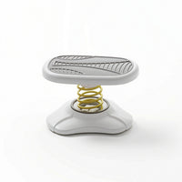 Spring Footrest Curved Foot Stool with Spring Portable Footstool Comfortable Ottoman Sturdy for Office, Toilet