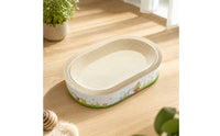 Corrugated Cat Scratching Board Bed Oval Cat Bed with Scratcher Recyclable Pet Supply Space-Saving for Cats, Apartment