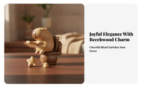 Simple Face Capybara Desk Decor Natural Wood Grain Handheld Ornament Carved Decorative Piece Dark Brown Accents for Home Decoration