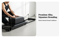 Foldable Pilates Reformer Full-Body Workout Pilates Core Bed Adjustable Resistance Aluminum Reformer Machine for Adults, Beginners, Strength Training