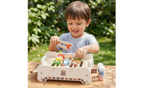 Wooden Barbecue Toy Grill Storage Friendly Play Barbecue Set with Skewers Compact Toy Grill for Playroom