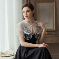 Shoulder Cape Translucent Faux Collar V-Neck for Formal Events, Photo Shoots