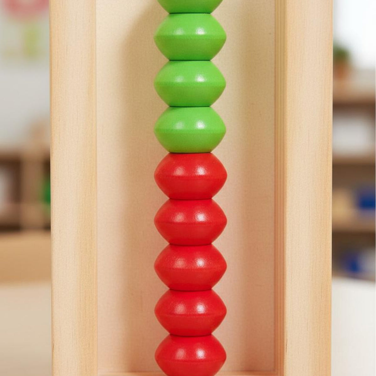 Single-Row Abacus Smooth Sliding Beads Horizontal Abacus Fine Motor Skills Bead Counter Toy for First Graders, Preschoolers, Classroom, Home Study