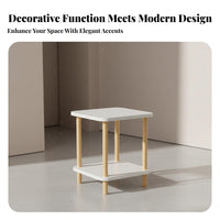 2-Tier Bedside Table Multi-Functional Narrow Bedside Table Nightstand Small Size Household Furniture Space-Saving Design