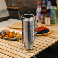 4 Cups Double Insulated Mug Heat-Resistant Stainless Steel Mug Mirror Finish Stainless Steel Cup for Barbecue