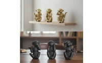 3 Pieces Monkey Figurine Resin Monkey Statue Decorative Tabletop Decor for Shelf, Cabinet, Office