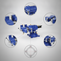 EASEMAN Precision Dual-Jaw Industrial Universal Rotating Multi-functional Bench Vise Small Table Vise