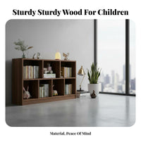 Multi-Functional Low-Height Cubby Organizer Multifunctional Horizontal Cubby Organizer Large Capacity Bookcase Space-Saving Design for Children, Students, Homeowners