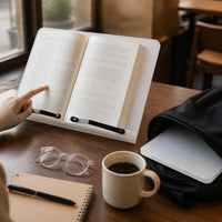 Adjustable Book Reading Stand for Desk, Portable Document Holder for Laptops and Textbooks