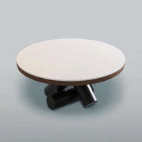 Round Coffee Table Sculptural Stone Coffee Table Geometric Furniture for Apartment Dwellers, Living Room, Small Areas