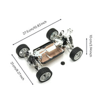 RC Car Chassis Kit Metal RC Car Frame with Shock Absorbers 1:14 Scale