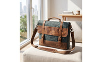Canvas Briefcase Crossbody Canvas Carrier Bag Retro Briefcase with Shoulder Strap for Students, School, Travel
