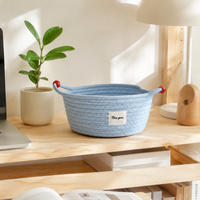 Storage Box with Rope Handles, Clothing Storage, Natural Cotton Basket, Stylish Living Room Storage
