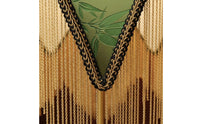 Decorative Design Pointed Rim Lamp Shade Textured Trim Tassel Lampshade Vintage Look Textile Hanging Lampshade Warm Atmosphere for Hotel, Restaurant, Guesthouse