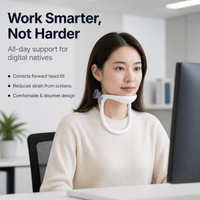 Neck Brace, Adjustable Neck Stretcher for Forward Head Posture Correction Synthetic Neck Support for Hunchback Relief