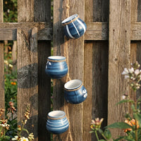 Plant Pots and Flower Pots for Hanging Plant, Japanese Hand Painted Ceramic Planter Wall Planter, Home Office Decor, Pack of 6 Handmade Gift