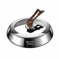 Visible Cooking Stainless Steel Wok Lid Anti-Scald Handle High Dome Glass Lid Locks in Flavor and Moisture for Steaming, Simmering, Stovetop