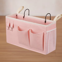 Bedside Holder with Hooks Structured Bedside Holder Crib Organizer Sturdy Hanging Storage Organizer with Mesh Pocket Lightweight
