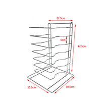 Countertop Pizza Pan Rack Space-Saving Pizza Pan Holder Vertical Tray Display Stand Heavy-Duty for Pizzerias, Bakeries