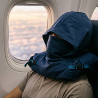 Travel U-Shaped Neck Pillow with Hood or Hoodless Option for Airplane Office Naps