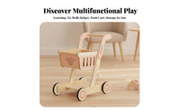 Wooden Push Push Cart Wooden Shopping Cart Slotted Panels Rounded Edges