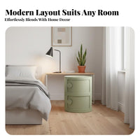 Round Storage Cabinet Space-Saving Cylindrical Bedside Table Small Stylish Storage Cabinet Multifunctional for Dorm Room
