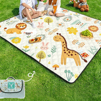 Waterproof Picnic Mat with Carry Loop Compact Foldable Picnic Blanket Soft Foldable Beach Mat Easy-to-Clean for Picnics