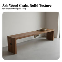 Solid Wood Dining Table Multifunctional Rectangular Ash Wood Table Hard-Wearing Modern Writing Desk for Homeowners, Apartment Dwellers, Home, Study