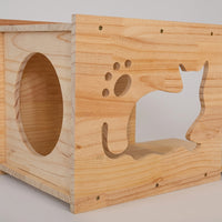 Wall Mounted Cat Shelf with Space Capsule Cat Bed, Solid Wood Climbing Frame and Ladder, 10 Perches Space Saving Furniture for Large Indoor Pets