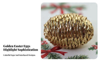 Decorative Easter Egg Woven Design Rope Wrapped Egg Ornament Party Supply for Families, Homeowners, Tabletop Display, Classroom