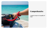 Waterproof Coiled engine cut-halt ignition Key Universal Fit Boat engine cut-halt ignition Lanyard Strong Metal fastener Engine Stop Cord buoyant Design for personal watercraft Riders, Boaters, Watercraft users, aquatic activities