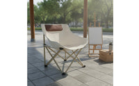 Foldable Moon Chair Armrests Camping Lounge Chair Lightweight Reclining Camping Seat Easy to Clean for Fishing, Picnic