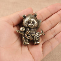 Pandas Figurine Textured Cute Pandas Figurine Small Car Ornament for Bookshelf