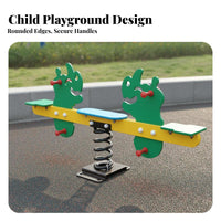 2-Person Bouncy Rider Cooperative Play Seesaw Vividly Colored Comfortable Seats for Children, Toddlers, Kindergarten