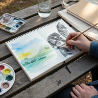 A4 Thickened Kraft Sketchbook with Handle for Art Students and Kids