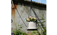Hanging Metal Planter Drainage Hole Ribbed Hanging Planter Decorative