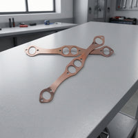 2 Pieces SBC Header Gasket Leak-Proof Oval Port Header Gasket Copper Exhaust Gaskets Reusable SBC Copper Gaskets