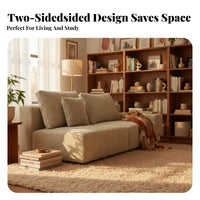 open Combination sectional Block Couch Minimalist Design sectional with Ottoman Double-Sided Living Room Seating Space Saving for Apartment Dwellers, Young Adults, Studio, Lounge Area, Office, Playroom