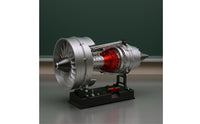 doubleSpool Turbofan Model Silver and Black Metal Turbofan Model Detailed