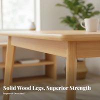 Solid Wood Leg Firm Table Structure Home Office Computer Desk Sturdy Construction Simple Wooden Desk for Students, Dorm Room, Bedroom