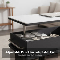 C-Shaped Rolling Table Height-Adjustable Rolling C-Shaped Table Mobile Design Easy to Clean for Apartment Dwellers, Adults