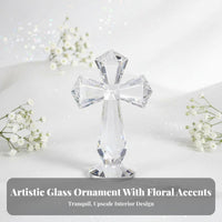 Crystal Cross Ornament Mark of Spirituality Crystal Standing Cross Presentable Religious Decoration for Christians, Home Stylists, Christmas, Easter