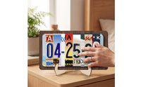 Vehicle Plate Plaque Rustic Wooden Plaque with Stand Multicolor Sign for Desk, Wedding
