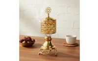 Tabletop Display Charcoal Incense Burner Decorative Design Home Fragrance Gold Finish for Living Room