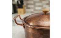 Handmade Copper Cooking Pot Thickened Hammered Copper Soup Pot All Stovetops Cookware