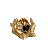 Multi-Functional Cupped Hands Jewelry Dish Luxury Design Resin Hand Jewelry Holder Elegant Decor Hand Shaped Key Tray Fine Craftsmanship for Women, Her, Dressing Table, Bedroom, Entryway, Bathroom Counter