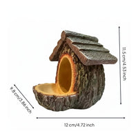 Bird Feeder Decorative Design 2 in 1 Birdhouse and Feeder Sturdy & Long Resin Native Bird House for Courtyard, Patio, Outdoor