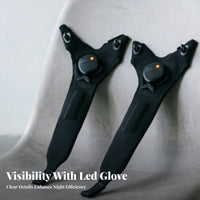 Handsunrestricted Fingerless LED Glove Breathable Lighted Fingerless Glove Elastic Finger Light Gloves Wrist Strap for Fishing