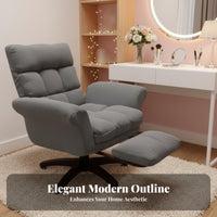Comfortable Upholstered rotating Chair Soft Upholstery Upholstered Rolling Seat Modern Design Office Furniture Ergonomic spine supportrest for Students, Home Workers, Makeup Users, Dormitory, Bedroom, Study Room, Vanity Area